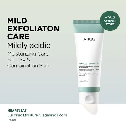 Anua – Heartleaf Succinic Moisture Cleansing Foam, 150ml