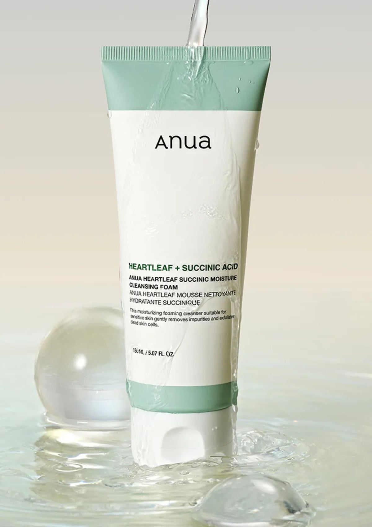 Anua – Heartleaf Succinic Moisture Cleansing Foam, 150ml